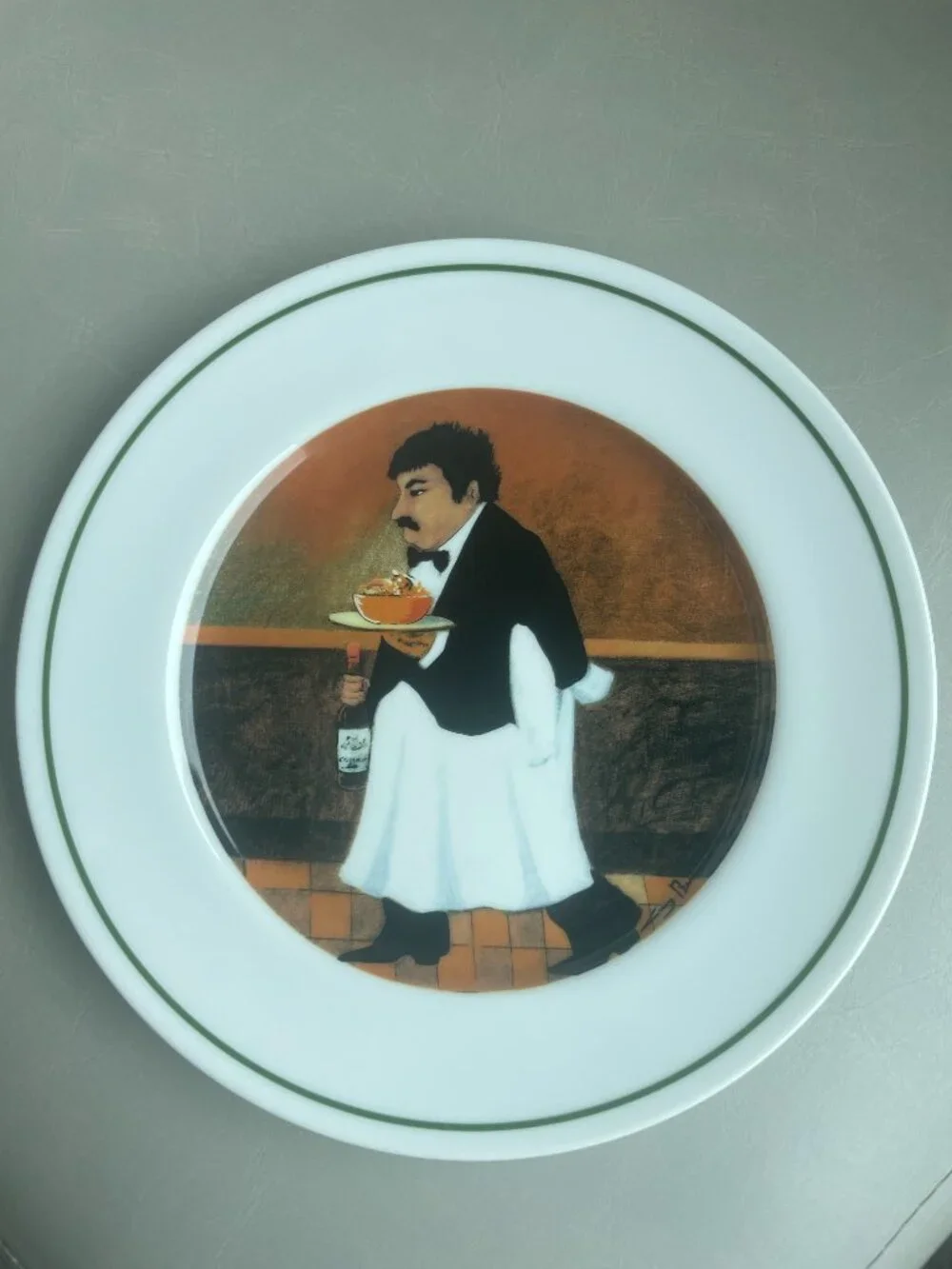 WILLIAMS SONOMA GUY BUFFET SOMMELIER SALAD PLATE CASSOULET AND BEAUJOLAIS PREOWN